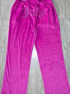 Juicy Couture Women's Pink Pants Soft BlingBedazzled Trousers barbiecore